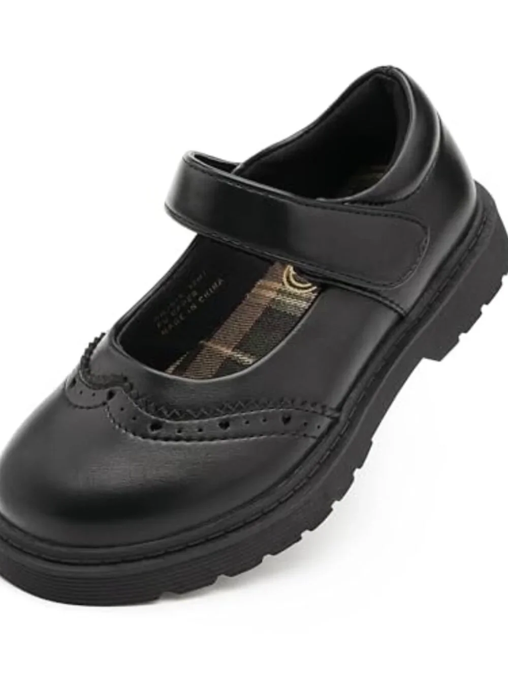 Girls School Uniform Mary Jane Flats Faux Leather Oxfords Hook and Loop